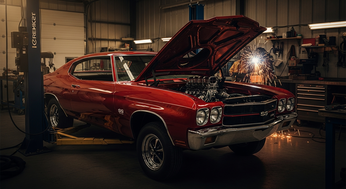 US Car Traumauto Aufbau Werkstatt